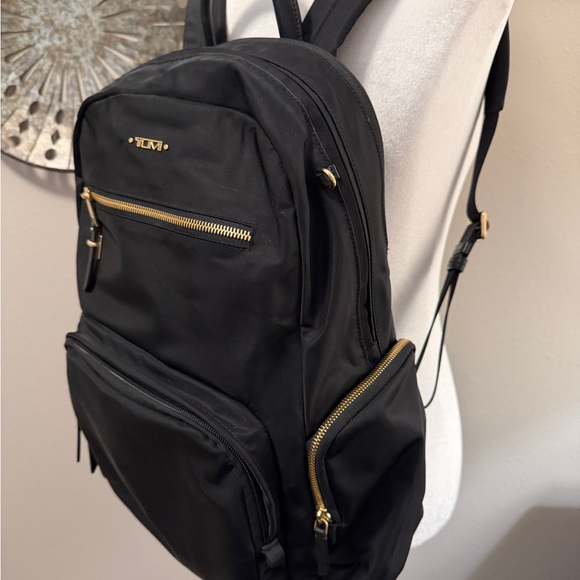 TUMI Voyageur Carson Laptop Backpack, Black with Gold Hardware - Picture 2 of 13